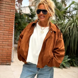 CAZADORA ANTE GUSTAVE CAMEL