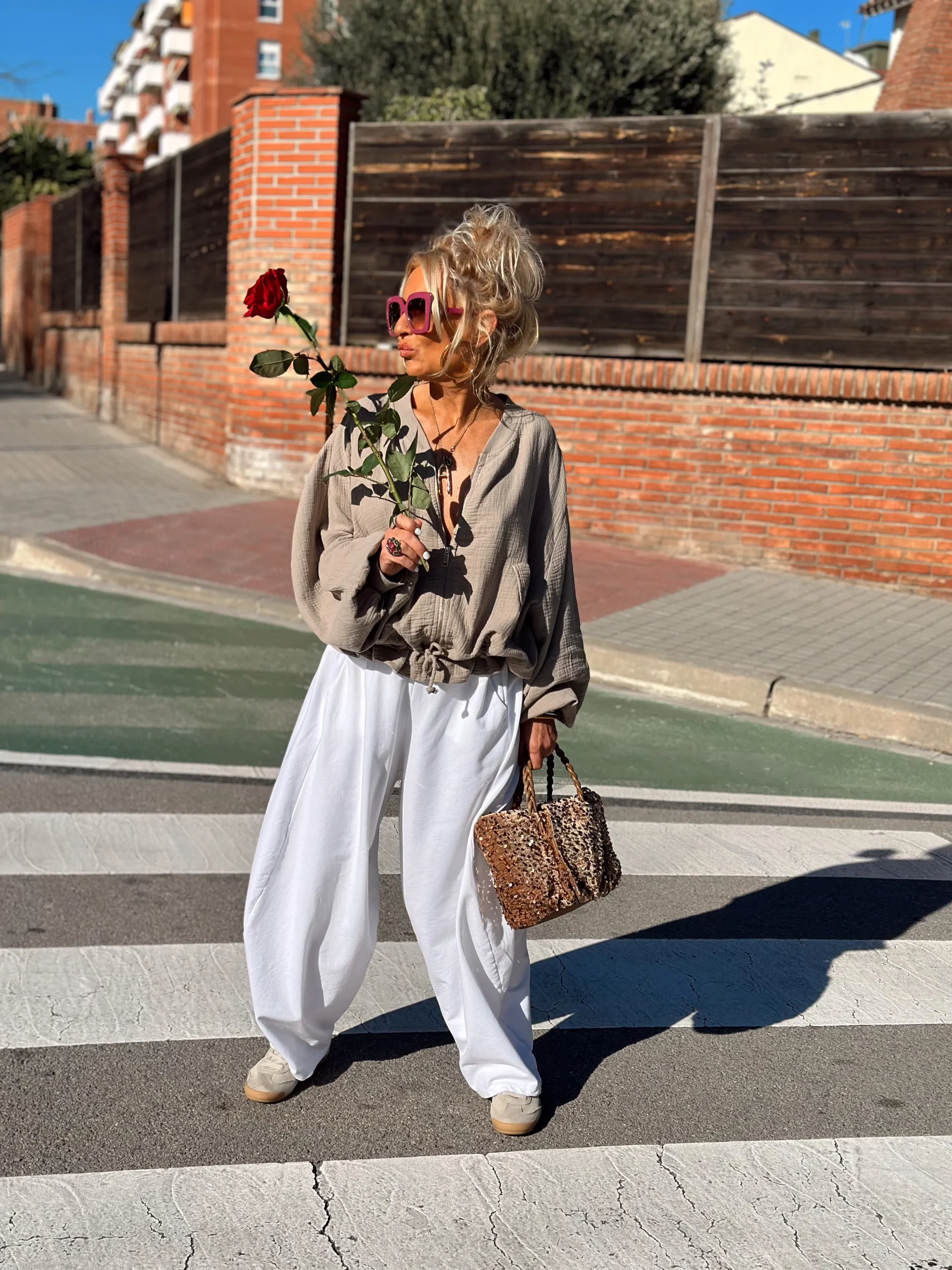 PANTALON OVERSIZE MILLA BLANCO - Imagen 4