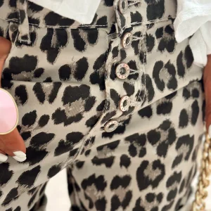 SHORT GABY LÉOPARDO BEIGE