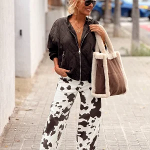 JEANS ESTAMPADO VACA MARRON