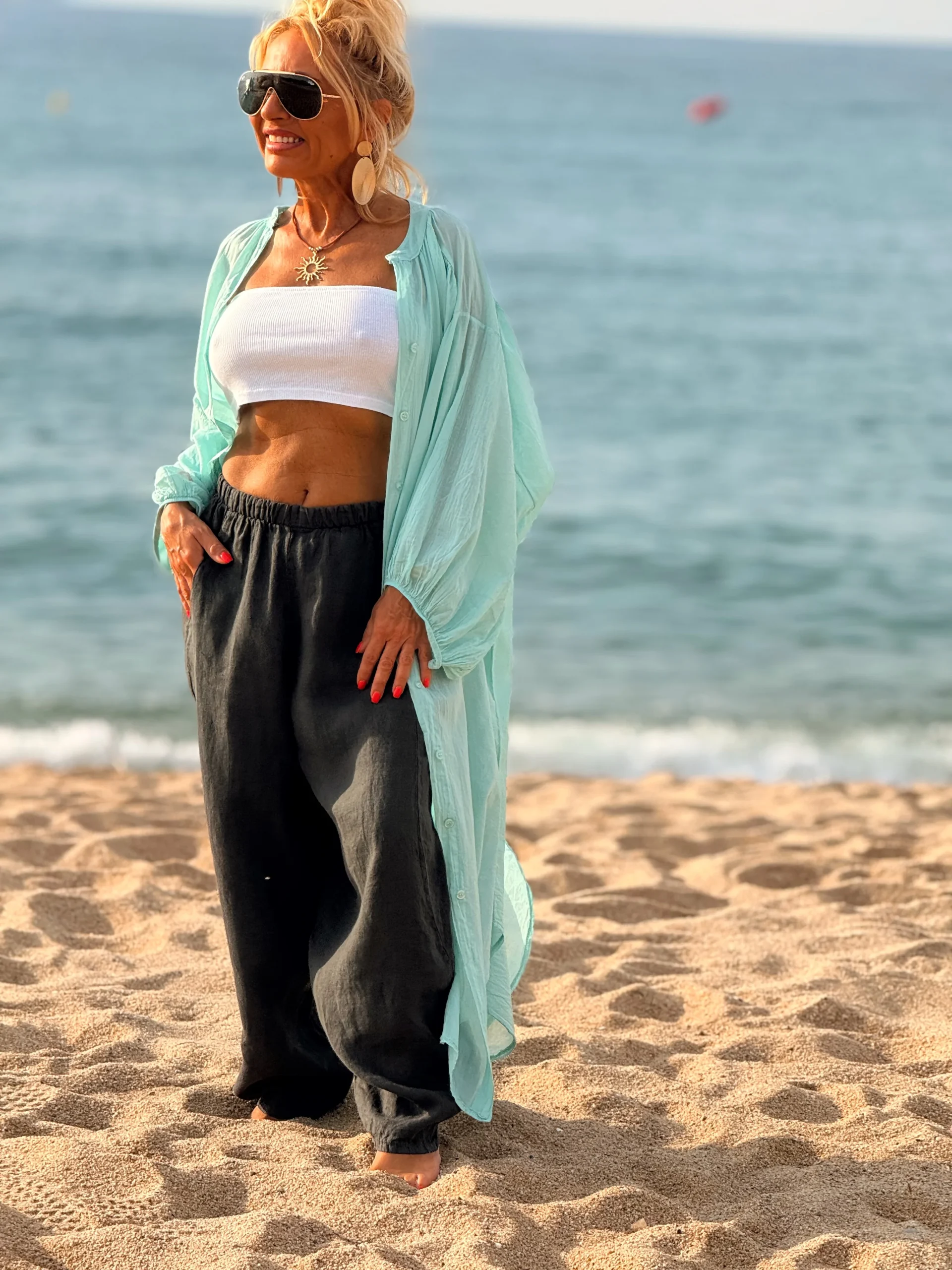 CAMISA TUNICA LARGA OVERSIZE ALEXIA MULTICOLOR - Imagen 6