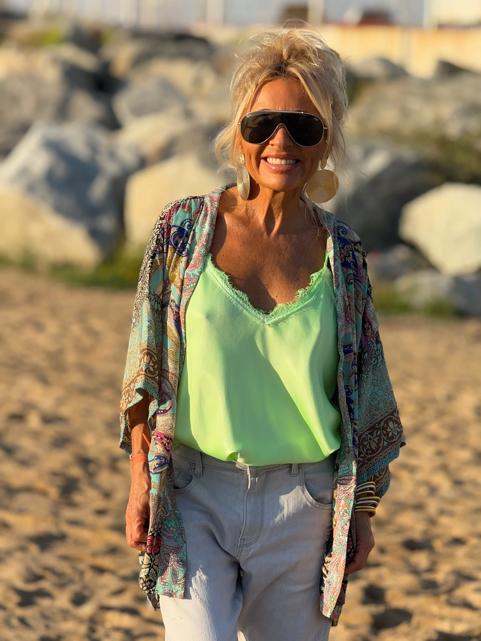 KIMONO CORTO ESTAMPADO MULTICOLOR - Imagen 3