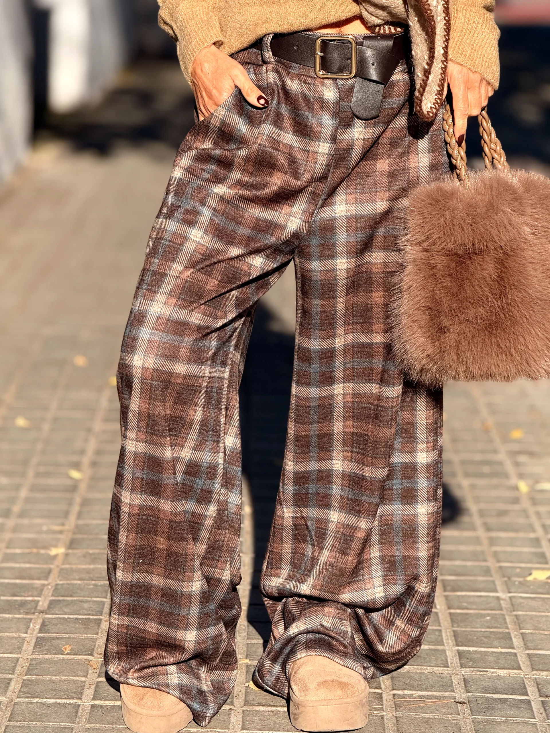 PANTALON CUADROS NOAH MARRÓN - Imagen 6