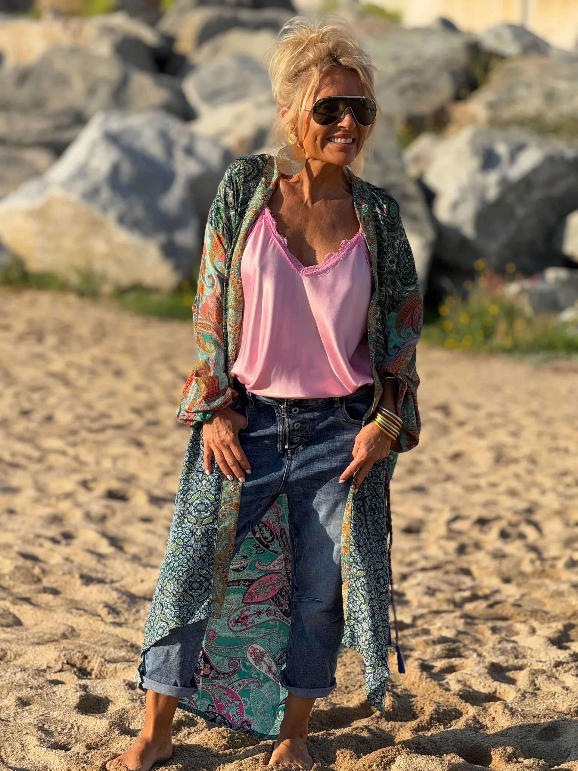 KIMONO ESTAMPADO MANGA ELASTICA MULTICOLOR - Imagen 3