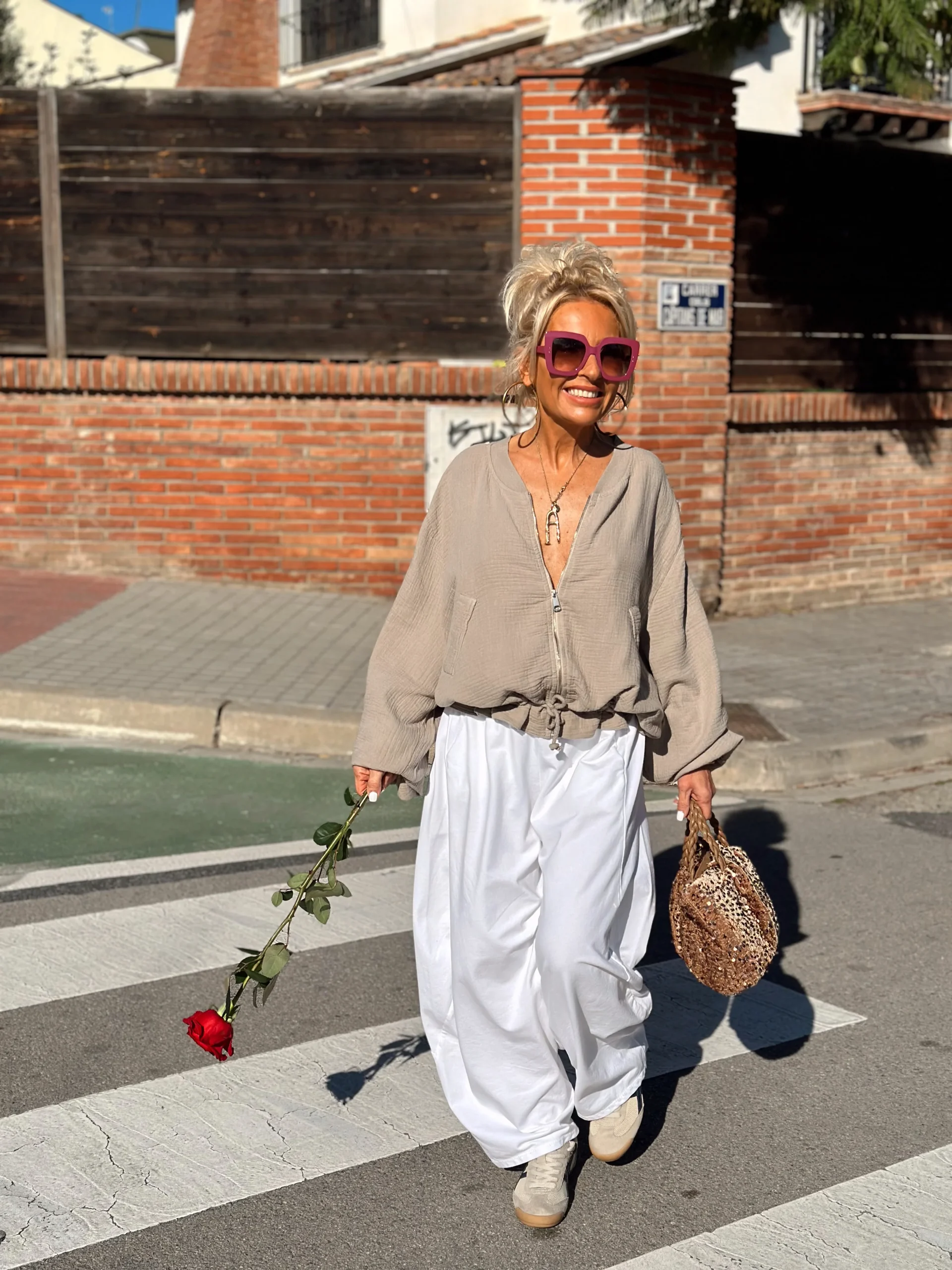 PANTALON OVERSIZE MILLA BLANCO - Imagen 7