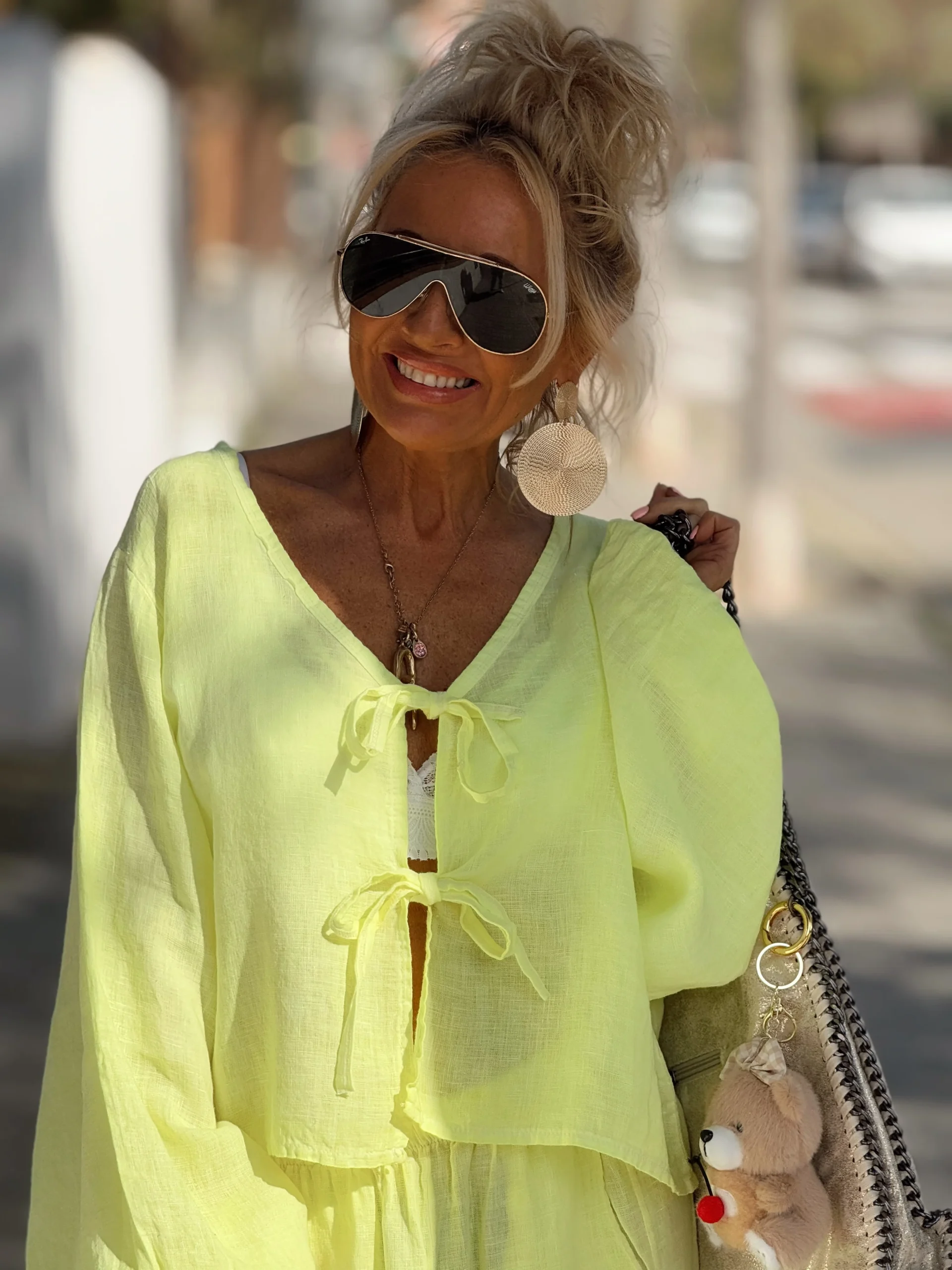 CHAQUETA NAEL CON LAZOS AMARILLO - Imagen 3