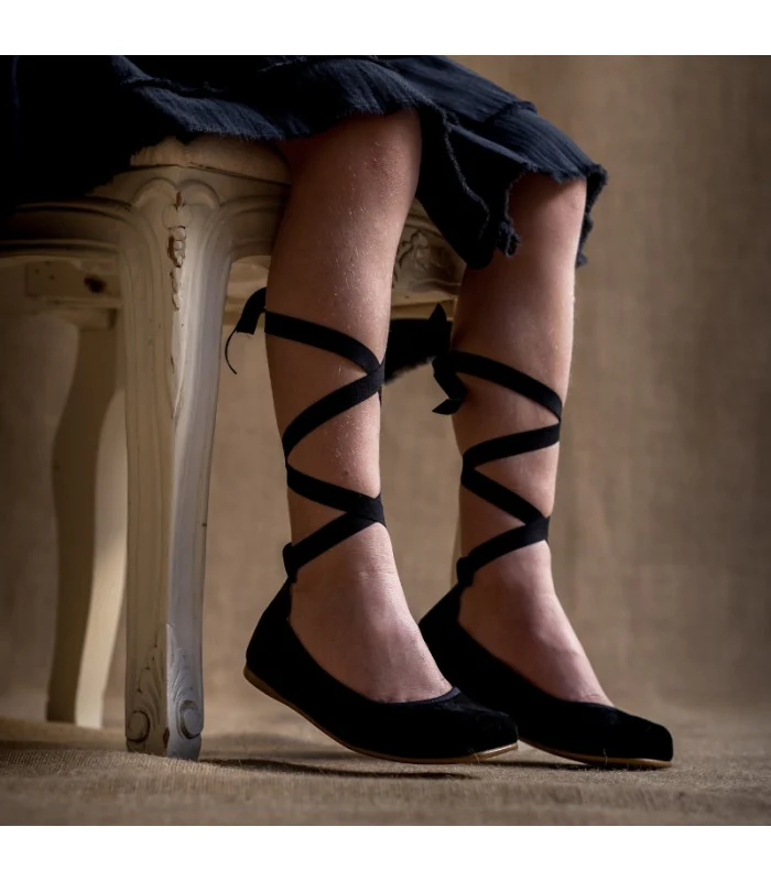 Bailarinas Audrey puntas - napa negra - Imagen 4