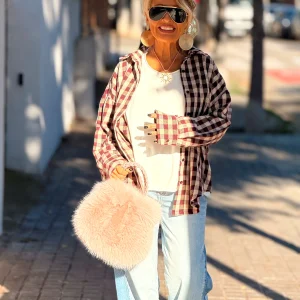 CAMISA CUADROS GRANATE