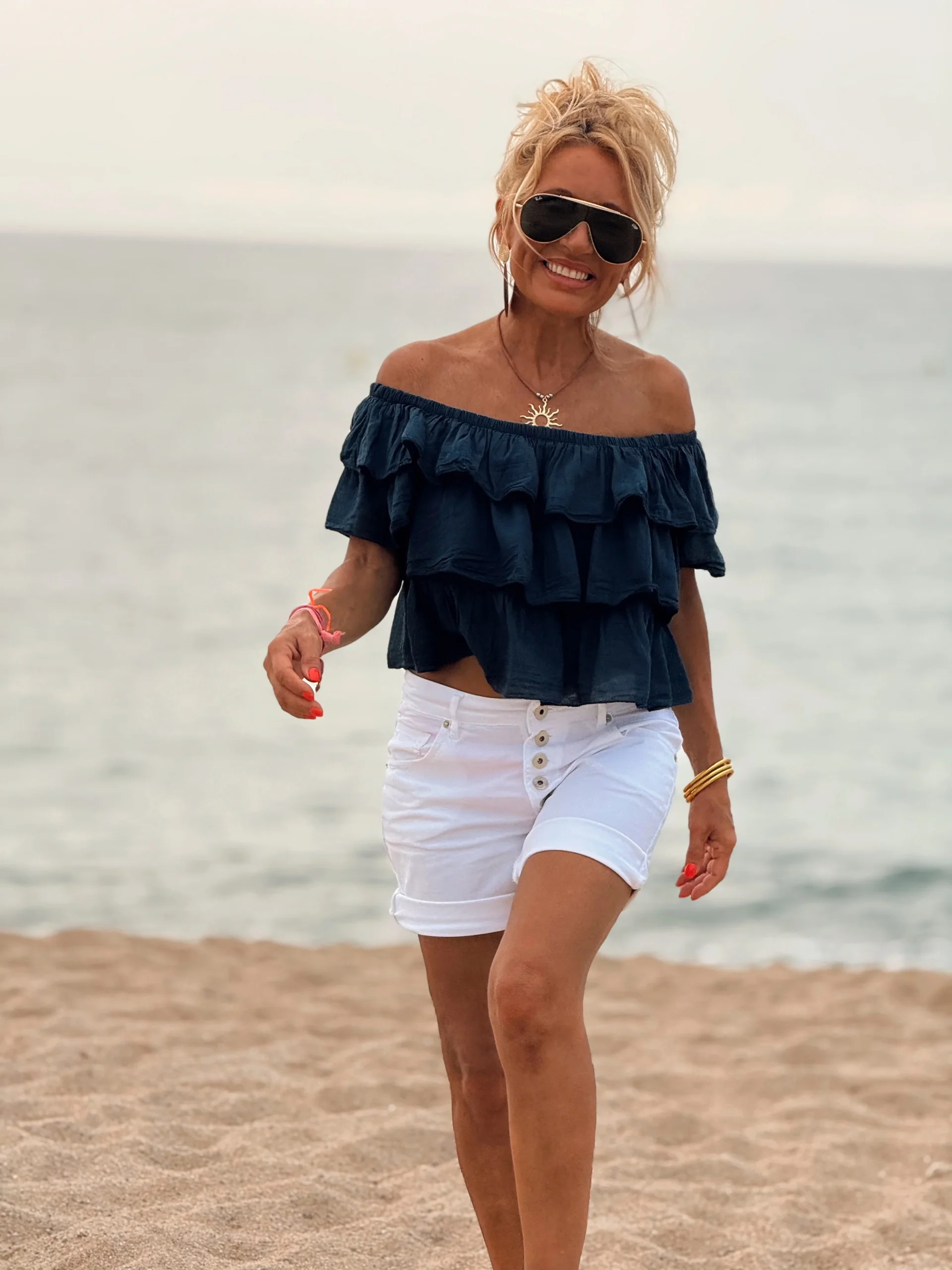 BLUSA VOLANTES CROP-TOP MULTICOLOR - Imagen 4