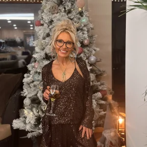 CHAQUETA LENTEJUELAS MARRON