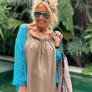 CARDIGAN CORTO ANNY TURQUESA