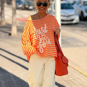 SUDADERA OVERSIZE RAYAS JUST BE YOU