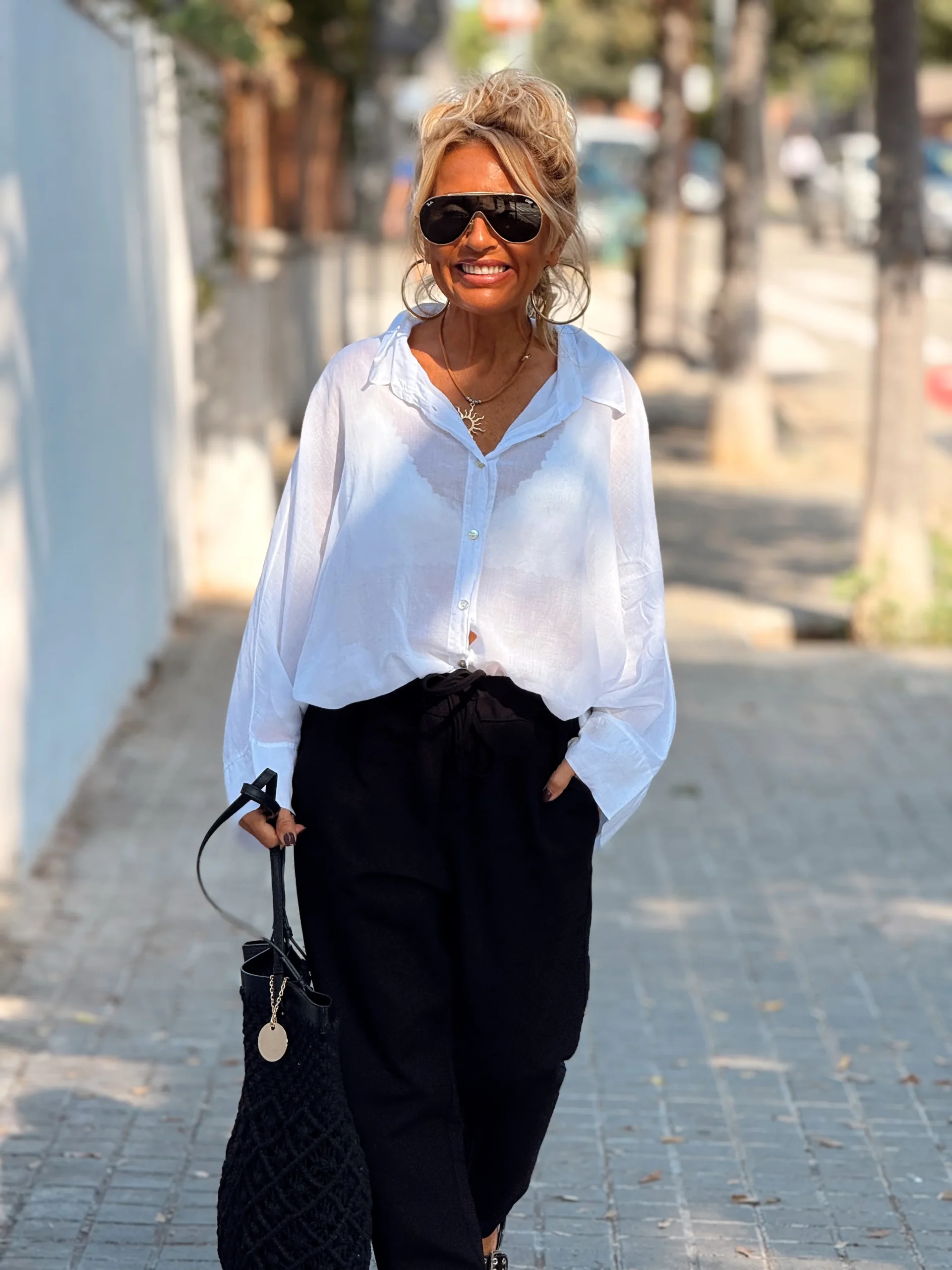 PANTALON CON CORDON BENJAMIN NEGRO - Imagen 4