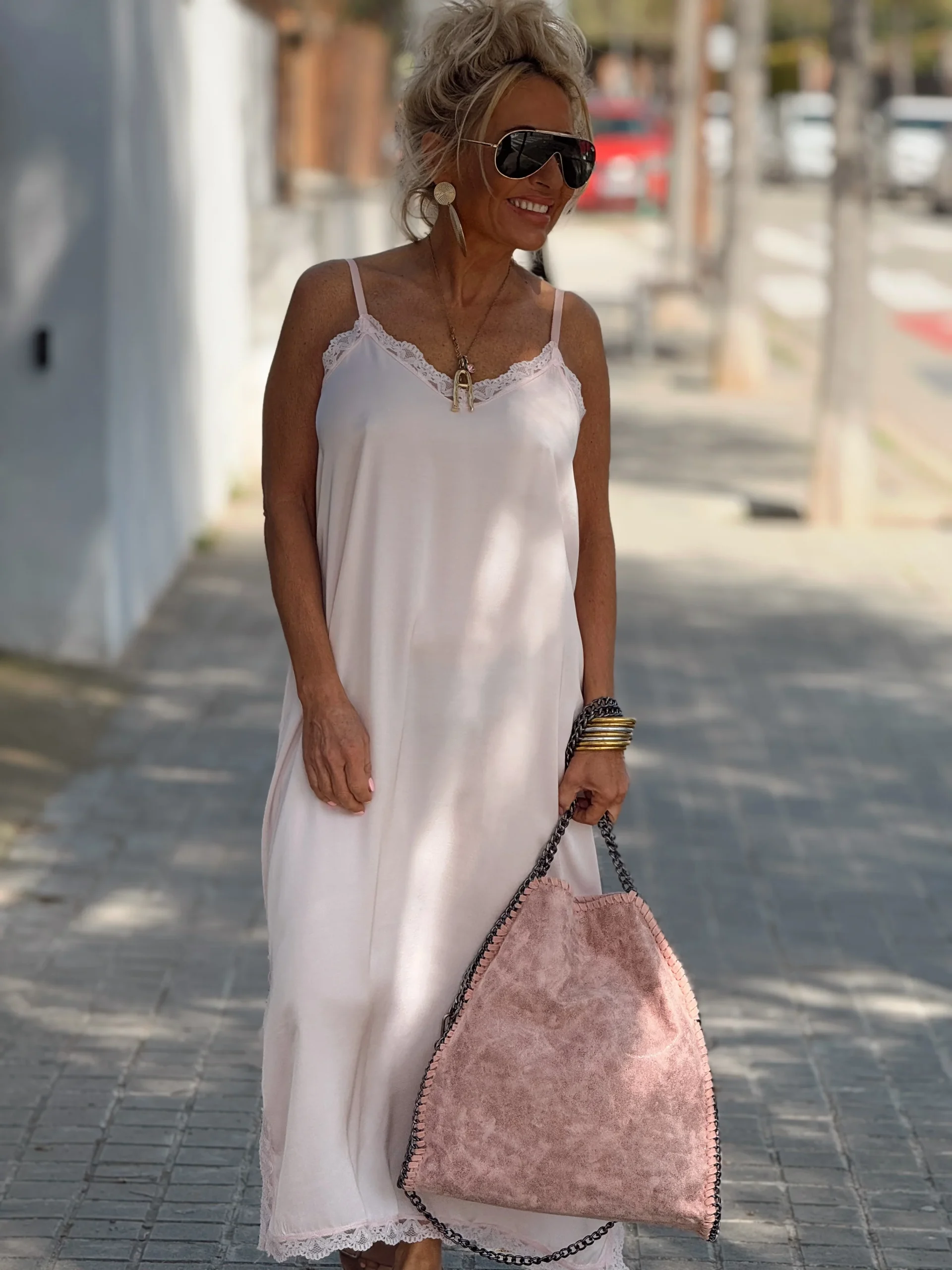 VESTIDO LENCERO FATY ROSA - Imagen 8