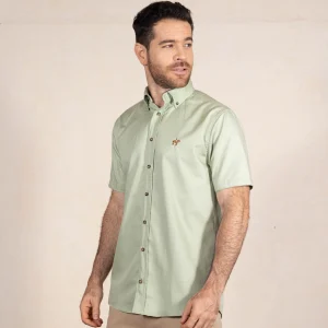 Camisa Fondo Entero Manga Corta Color Verde Claro Ref. 104081225