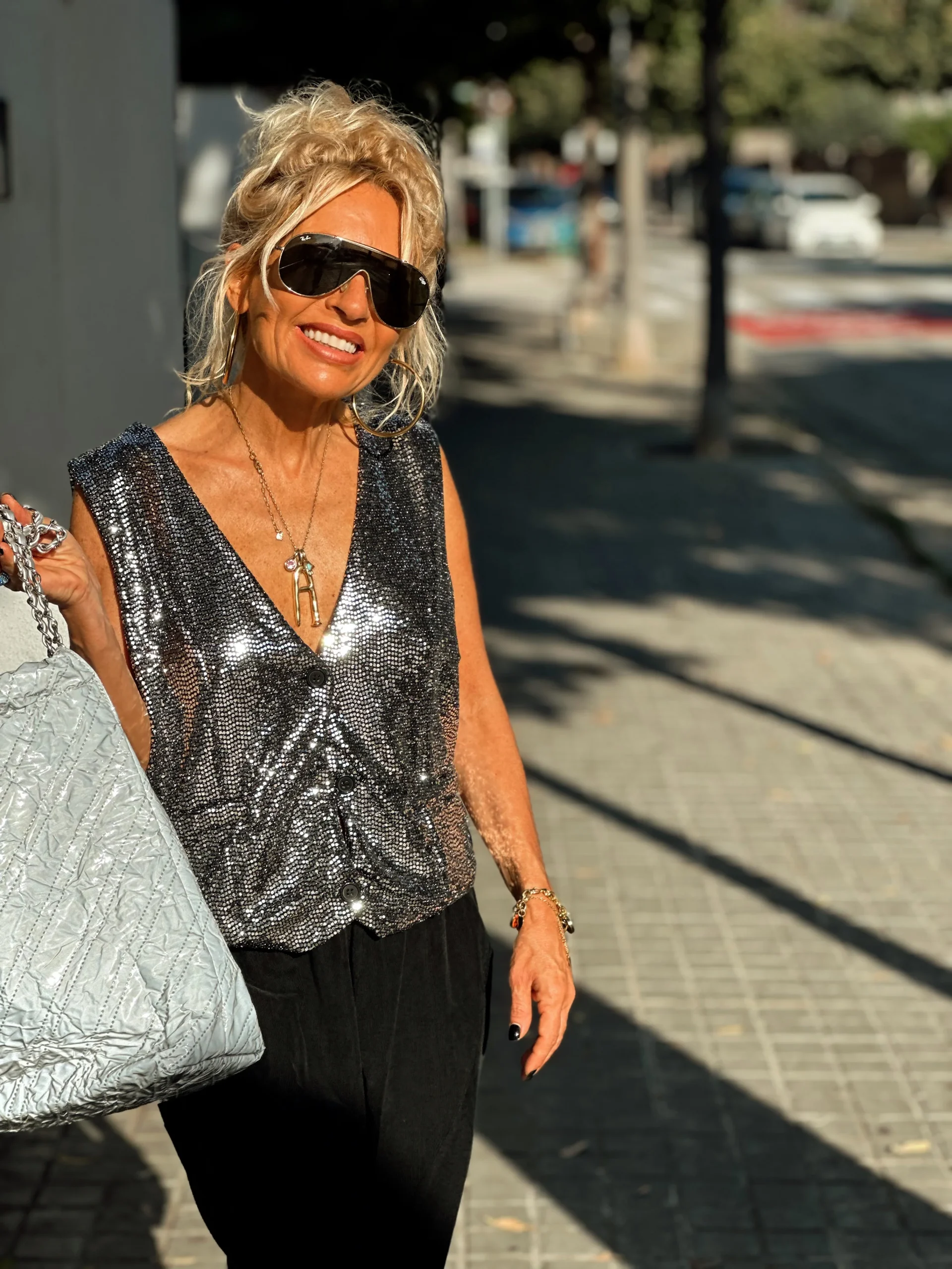 CHALECO LENTEJUELAS PLATEADO - Imagen 8