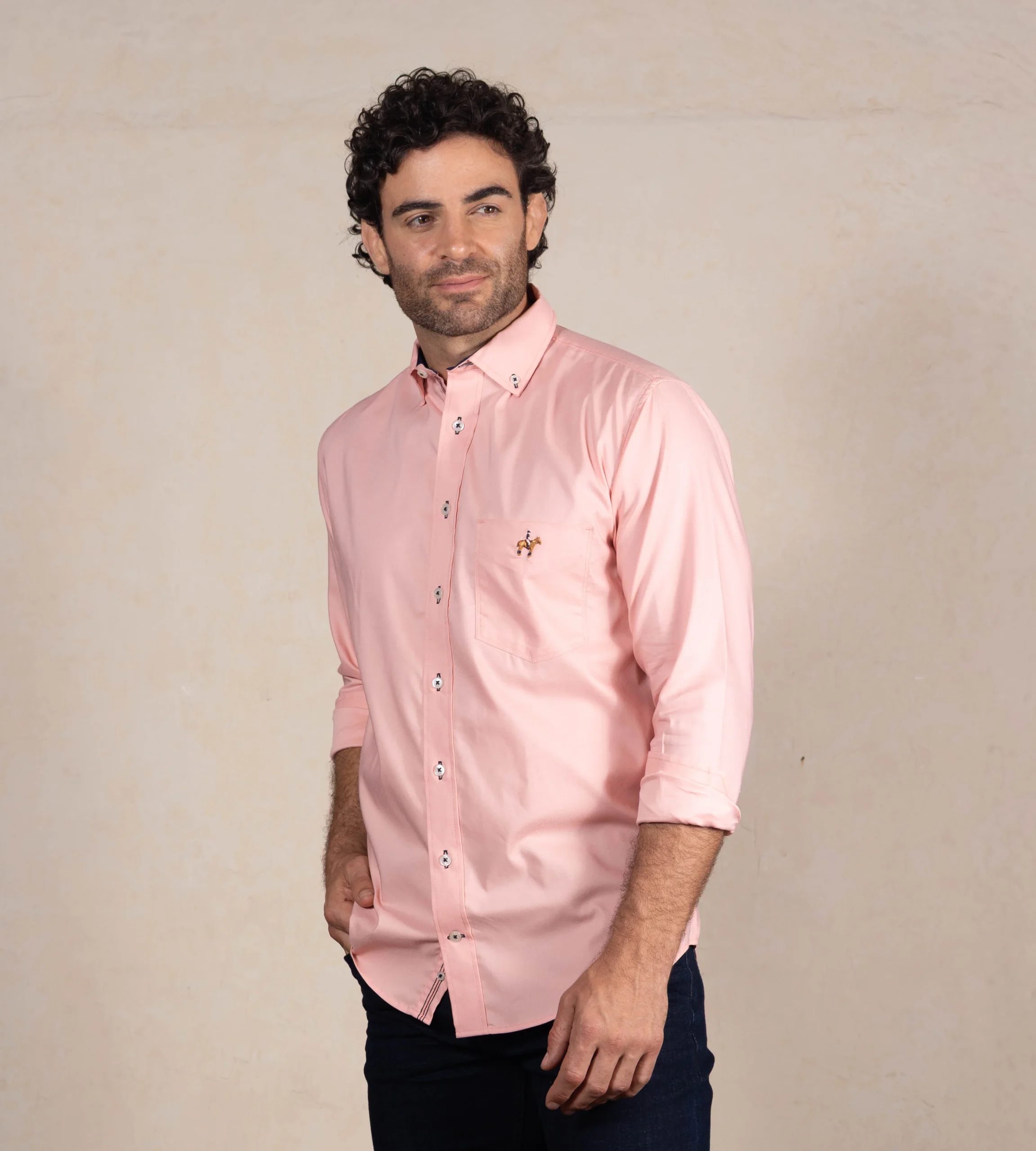 Camisa Fondo Entero Manga Larga Salmón Ref. 115091225 - Imagen 3