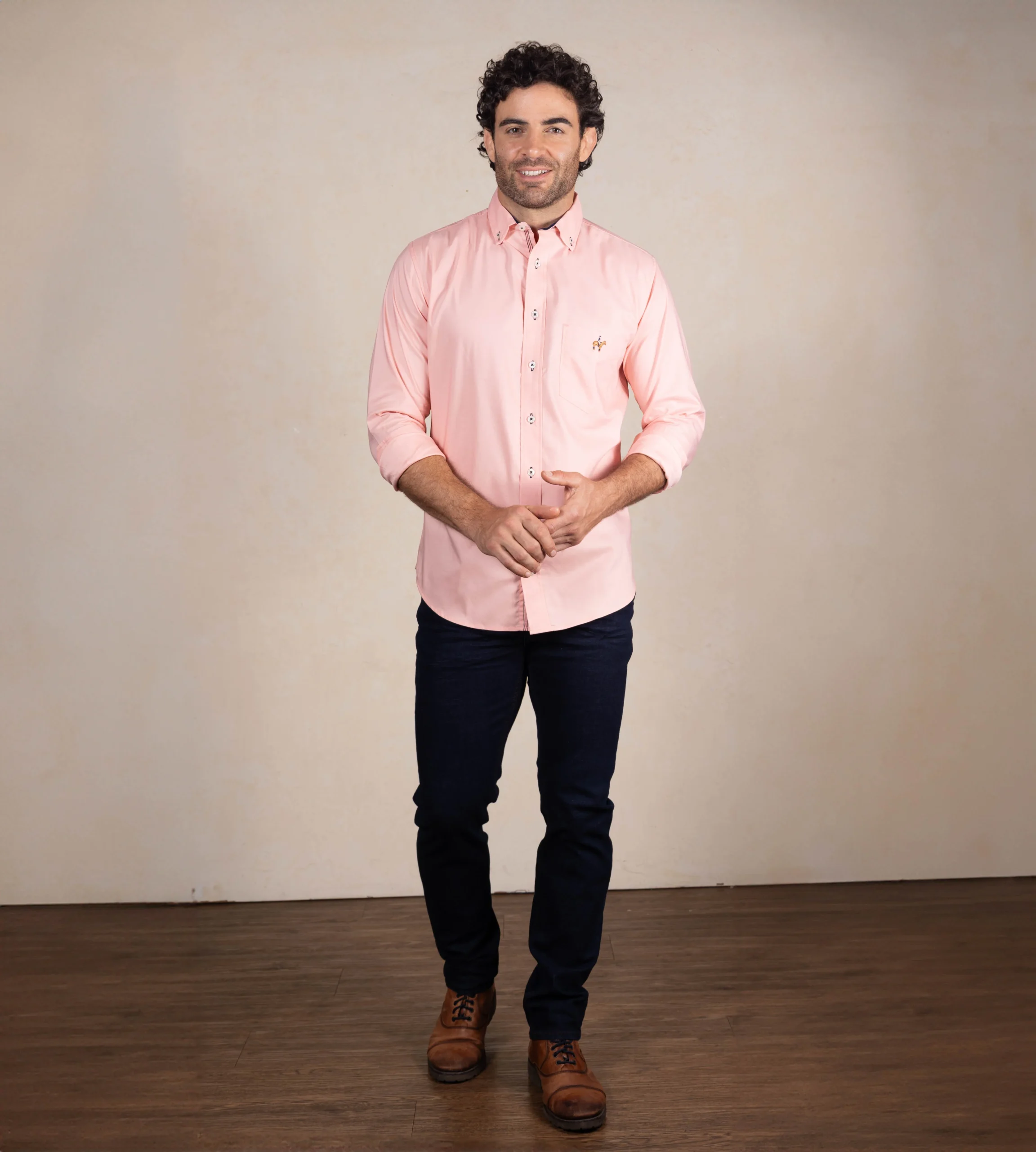 Camisa Fondo Entero Manga Larga Salmón Ref. 115091225 - Imagen 4