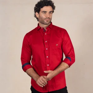 Camisa Fondo Entero M/L Color Rojo Ref. 115081225