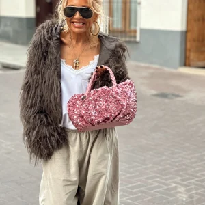 BOLSO LENTEJUELAS FUCSIA