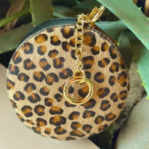 LLAVERO MONEDERO REDONDO ANIMAL PRINT