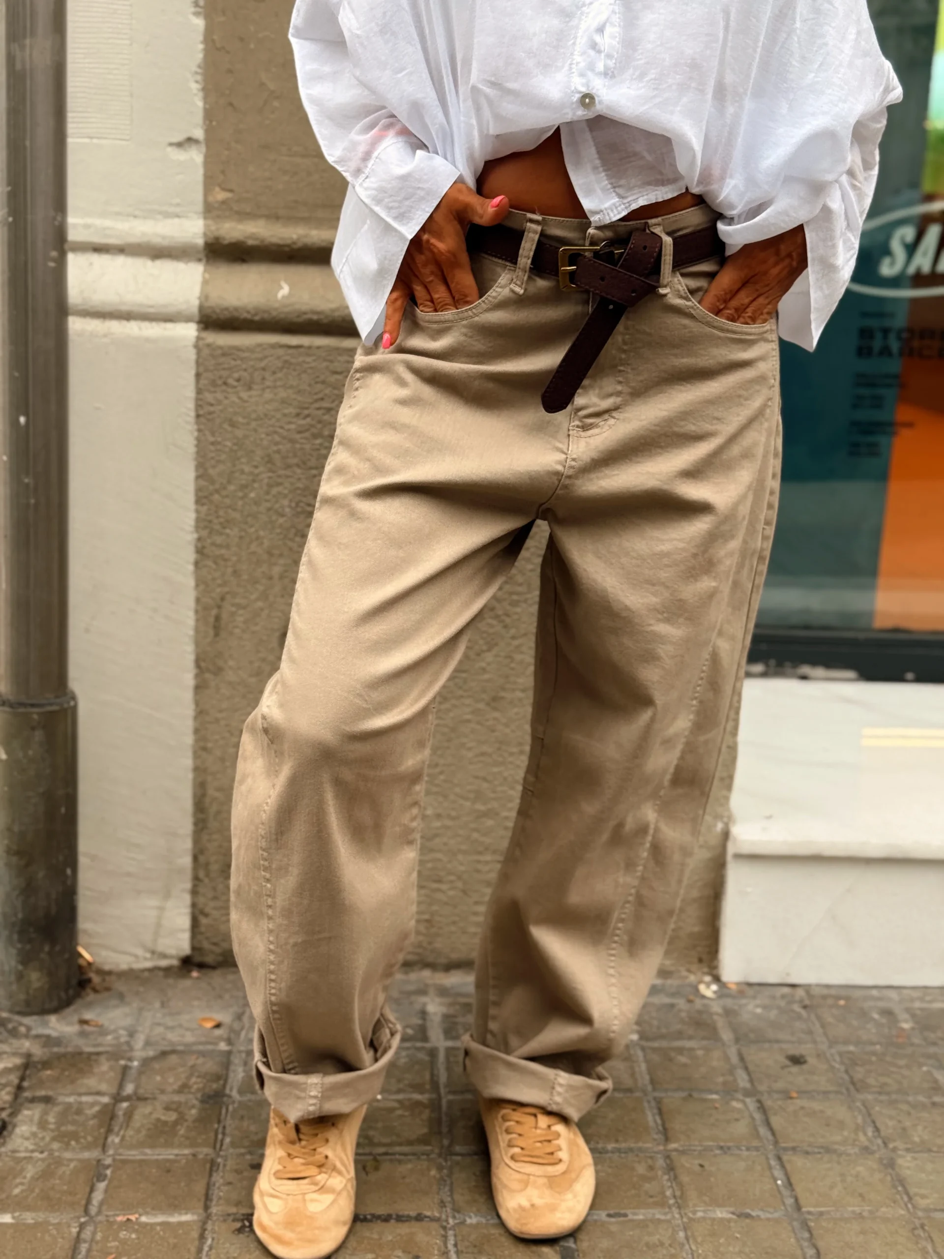 PANTALON CON CINTURÓN CAMILLE MULTICOLOR - Imagen 6