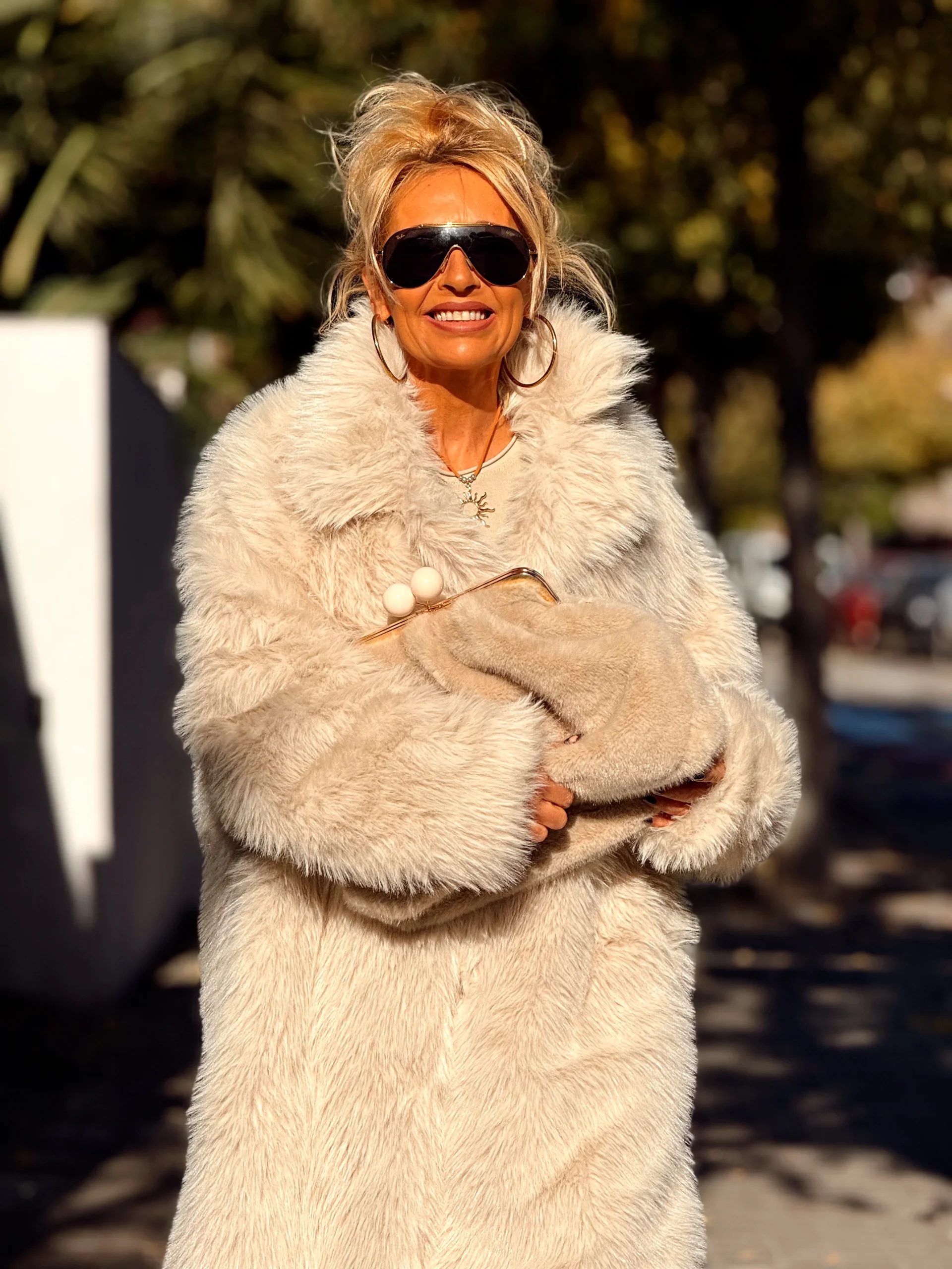 ABRIGO PELO SINTÉTICO OVERSIZE JULIA MULTICOLOR - Imagen 5