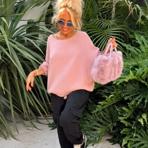 CAMISETA PANAL CON CORDÓN ROSA