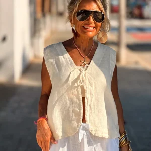 CHALECO CON LAZO JOYCE VAINILLA