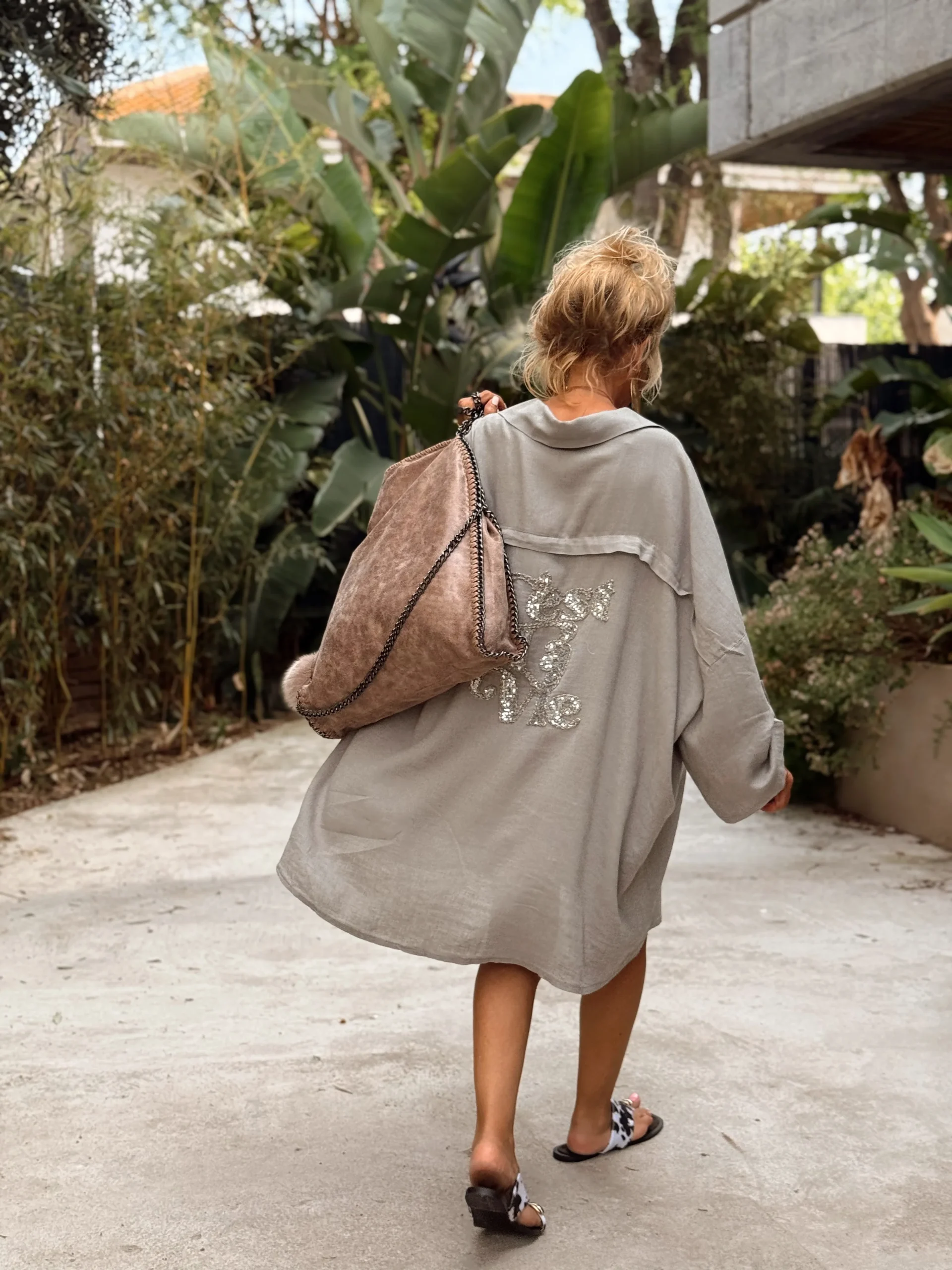 CAMISA OVERSIZE C’EST LA VIE TOPO - Imagen 6