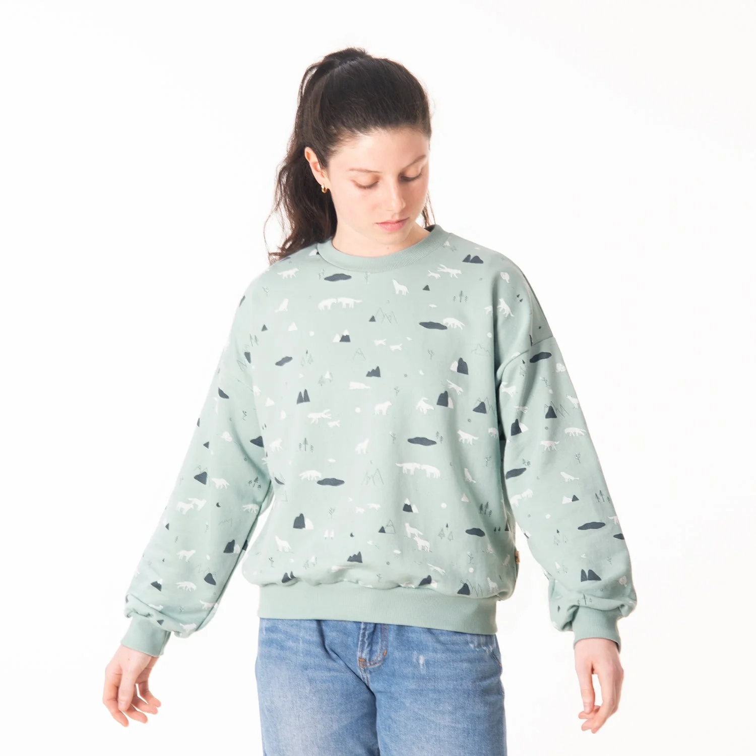 Sweatshirt 'guardian wolves' gray mist - Imagen 3