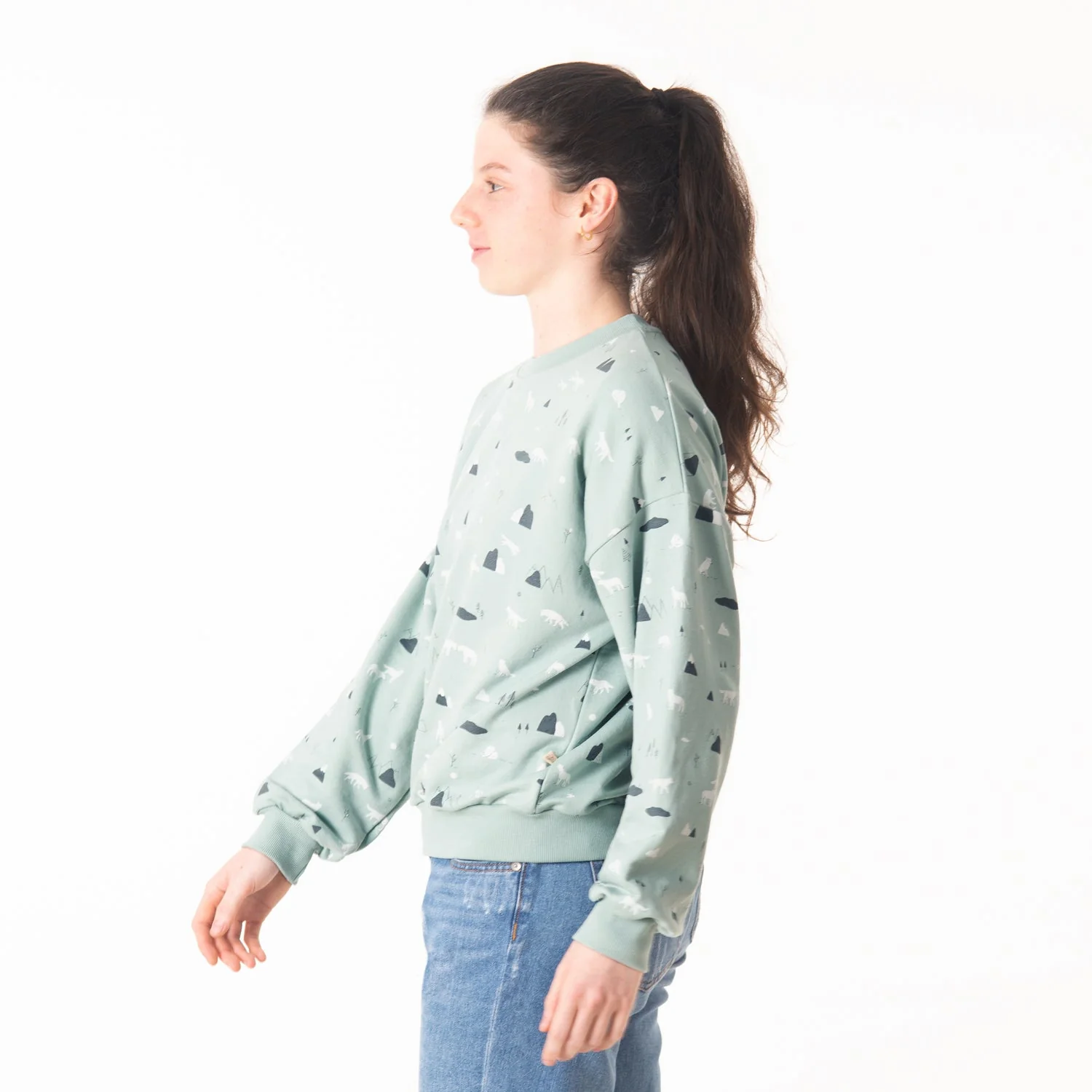 Sweatshirt 'guardian wolves' gray mist - Imagen 4