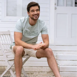 Camiseta Bordada Color Verde Grisoso Ref. 152161125