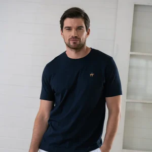 Camiseta Bordada Fondo Entero Color Azul Navy Ref. 152111225