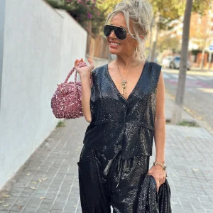 CHALECO LENTEJUELAS NEGRO