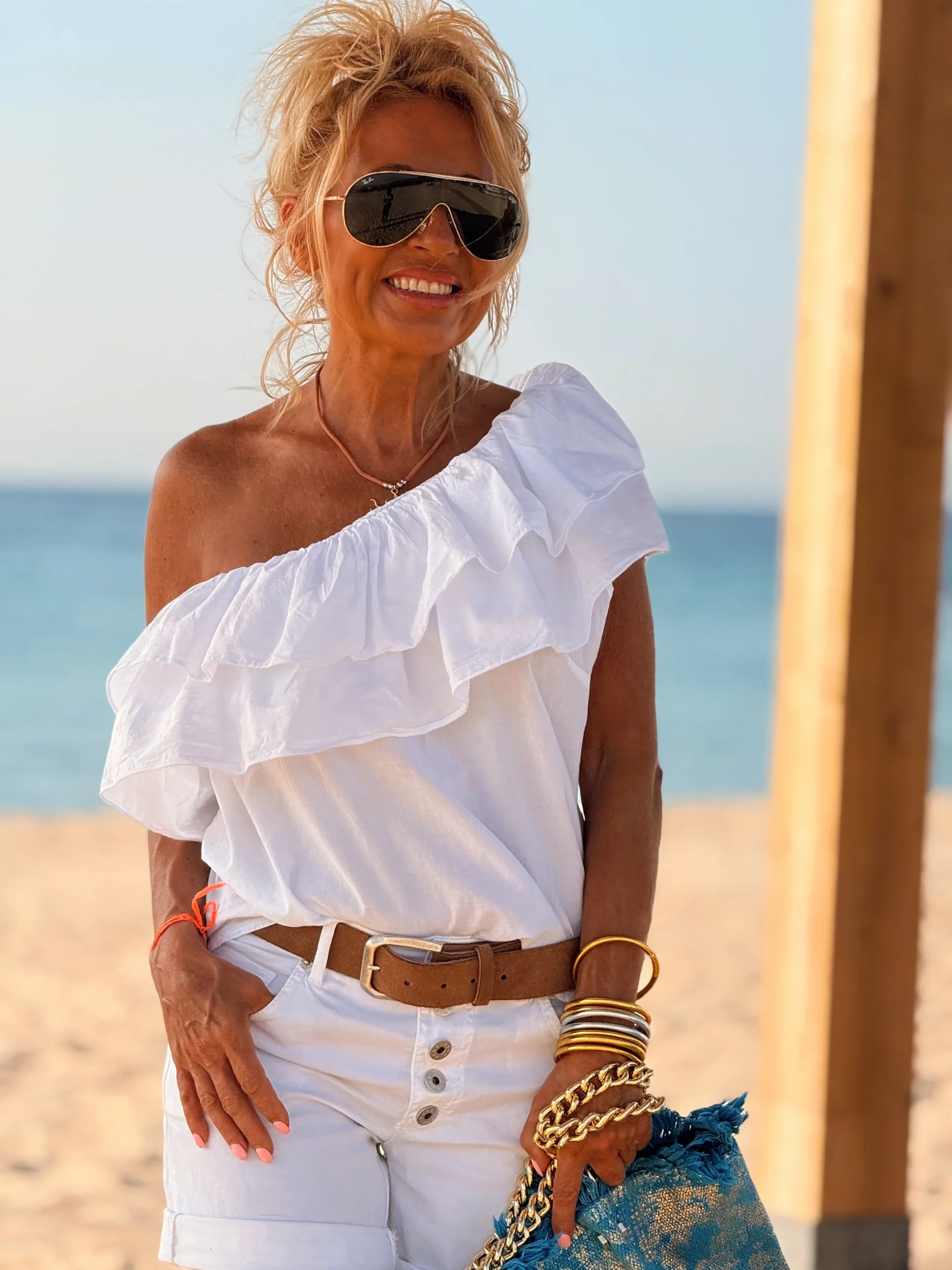 BLUSA ASIMETRICA VOLANTES MULTICOLOR - Imagen 9