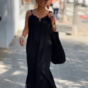 VESTIDO LENCERO FATY NEGRO