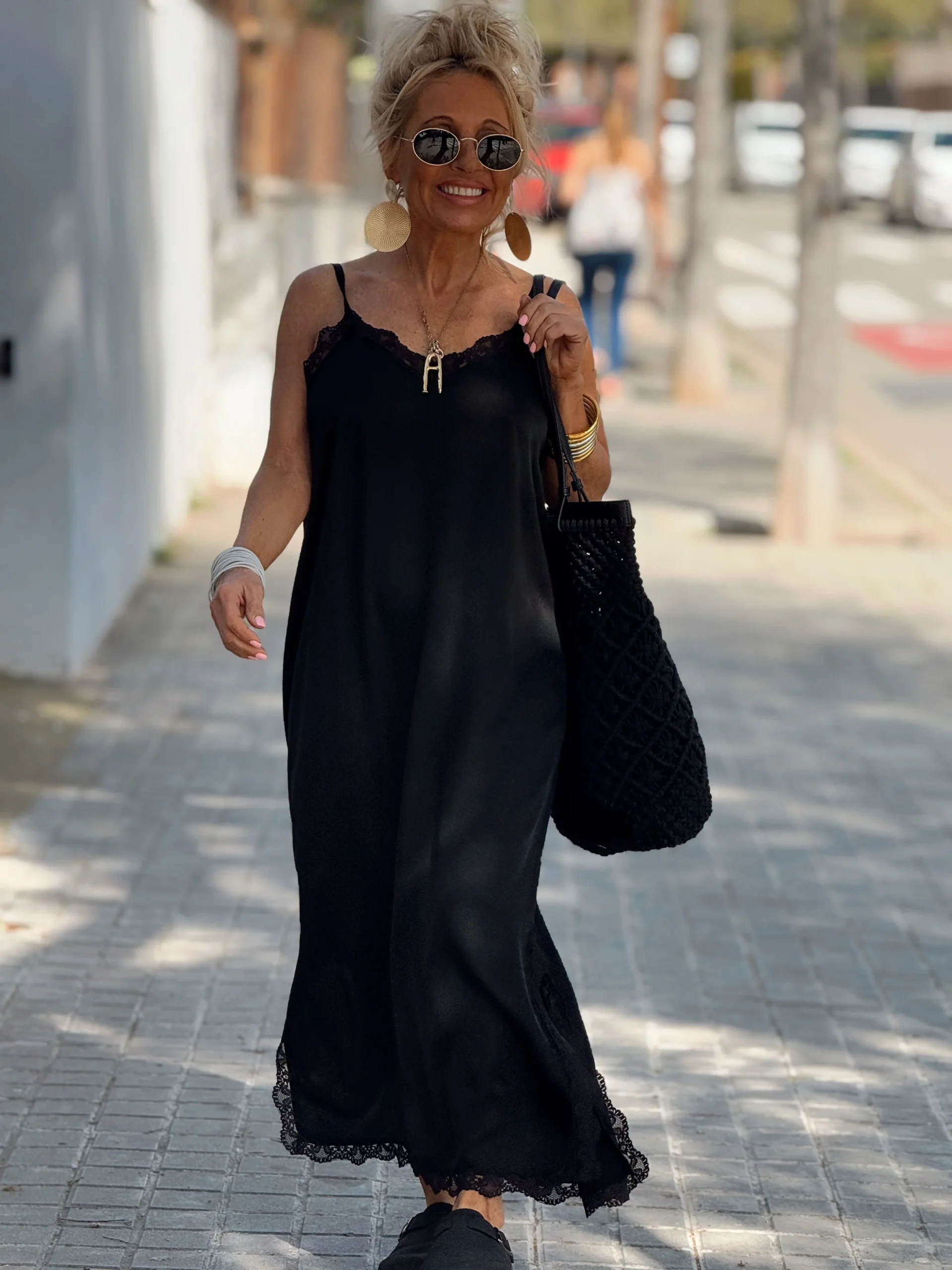 VESTIDO LENCERO FATY NEGRO