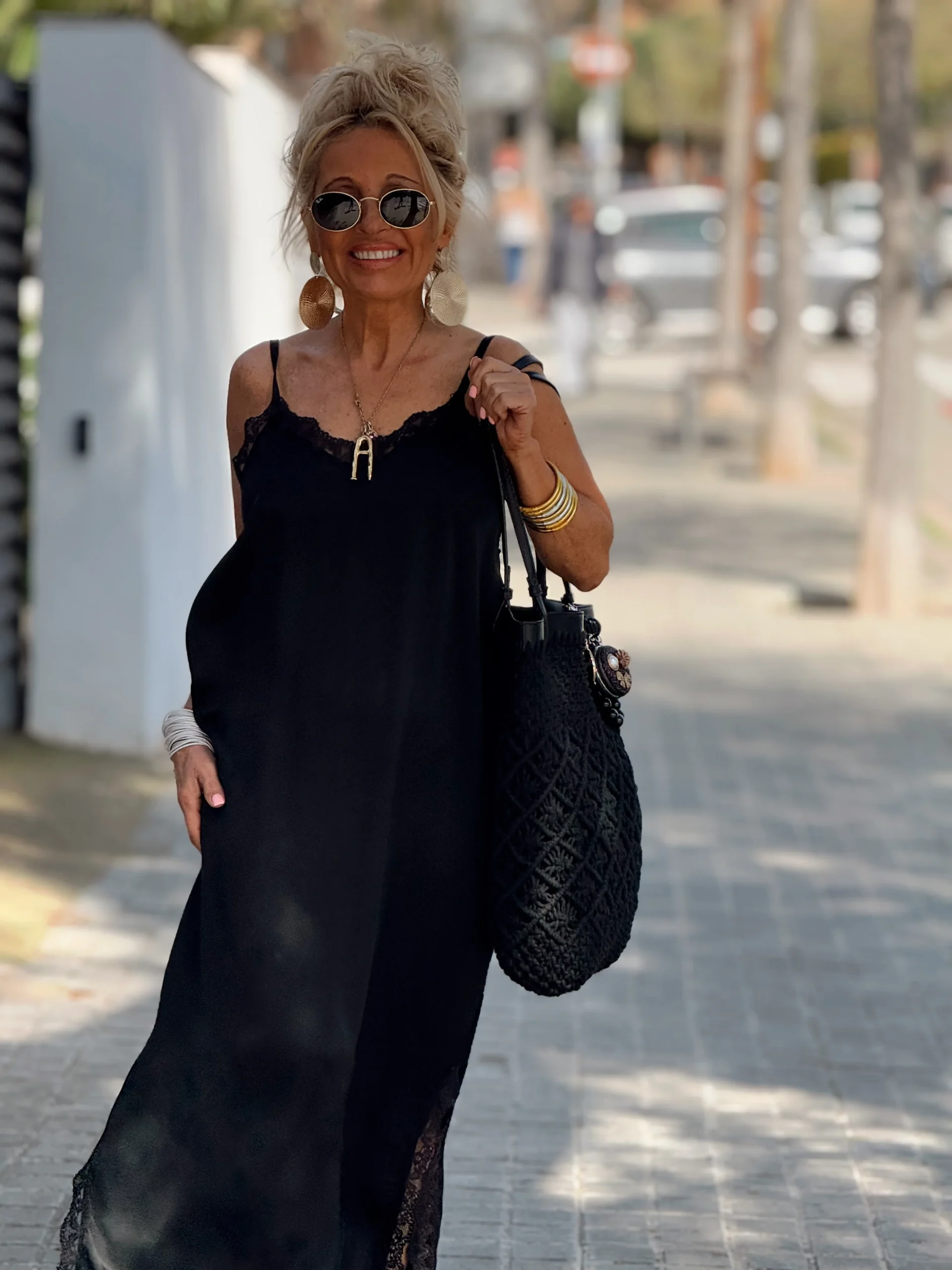 VESTIDO LENCERO FATY NEGRO - Imagen 5