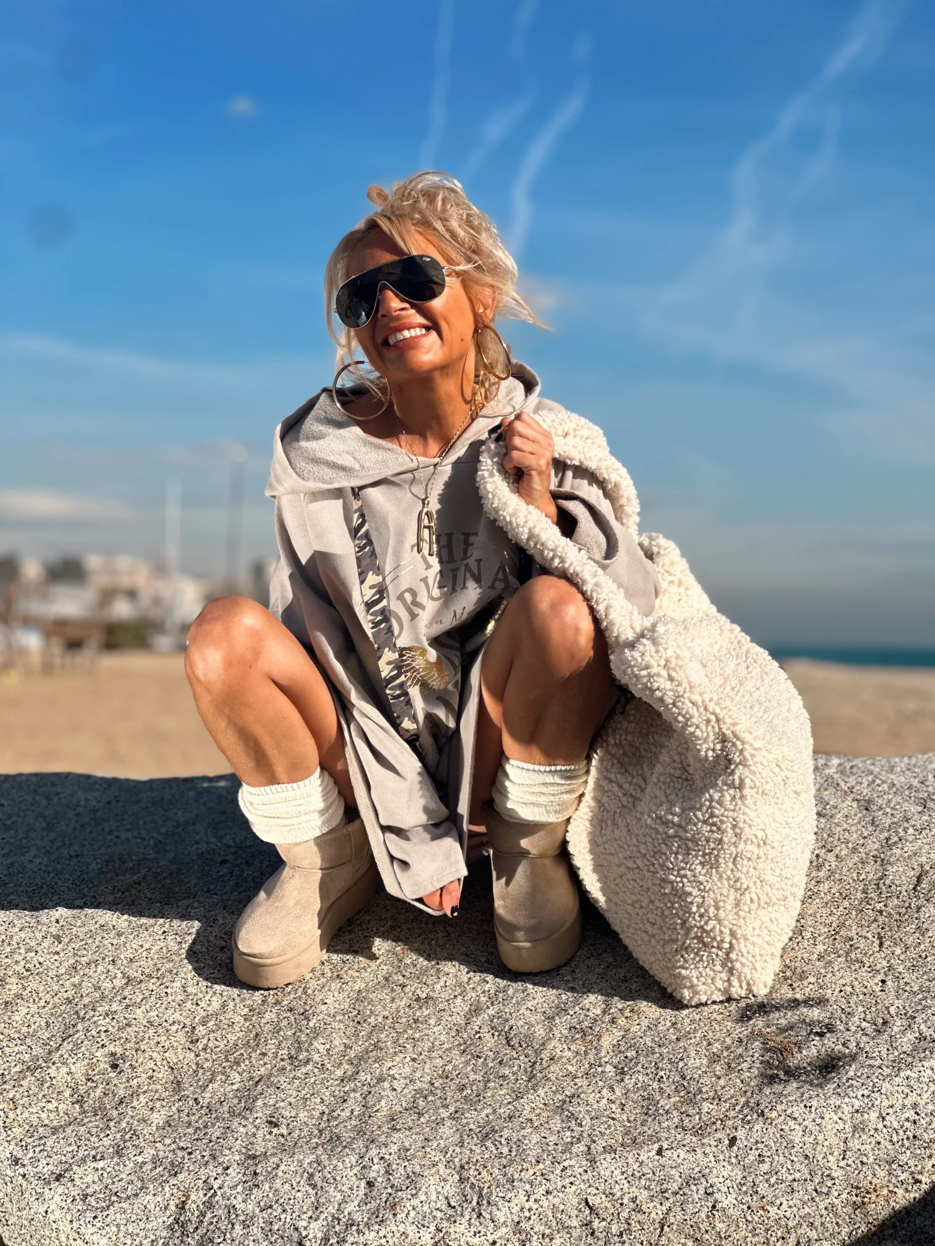 BOLSO OVERSIZE XXL POLAR CRUDO - Imagen 7