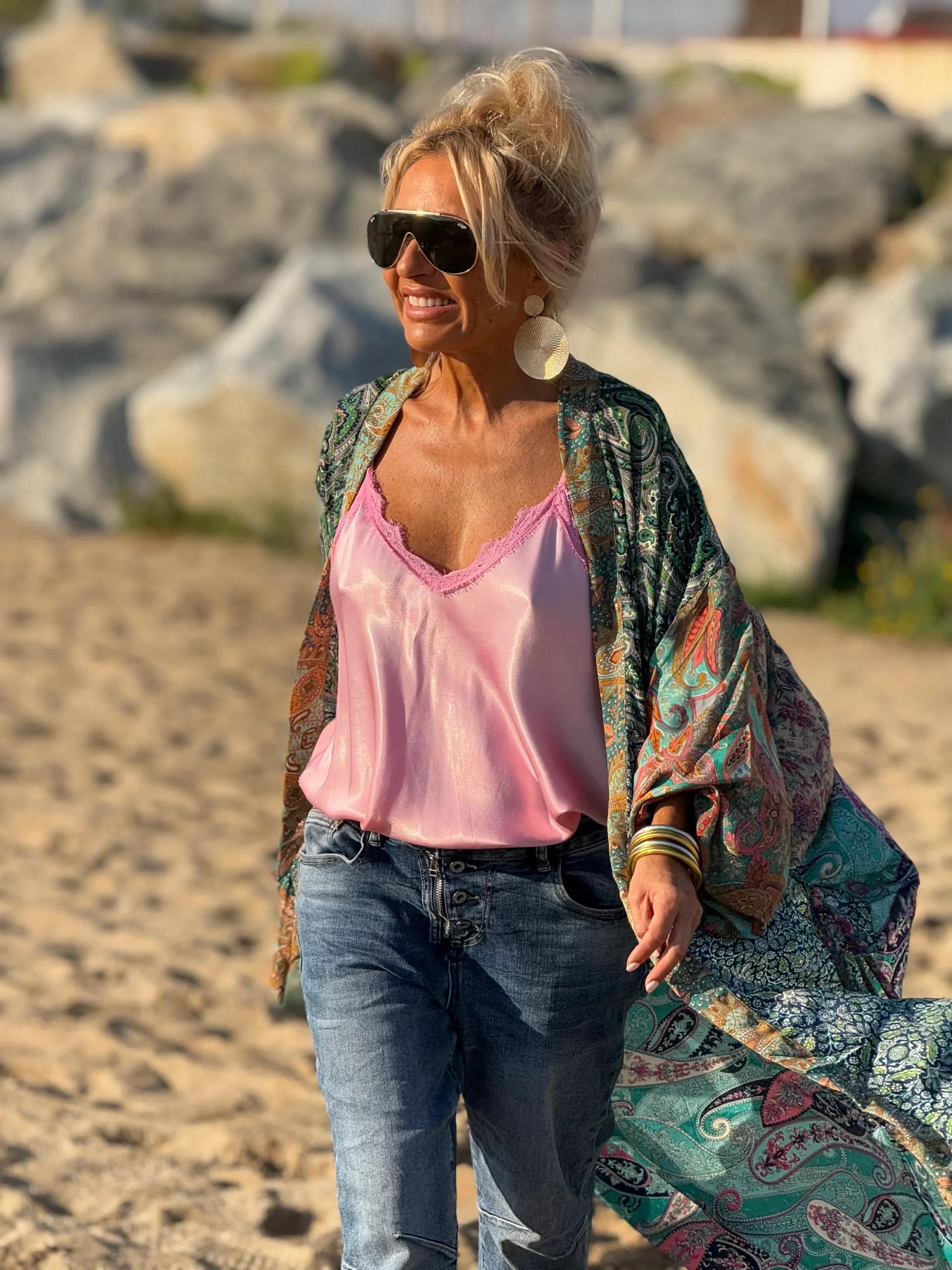 KIMONO ESTAMPADO MANGA ELASTICA MULTICOLOR - Imagen 5