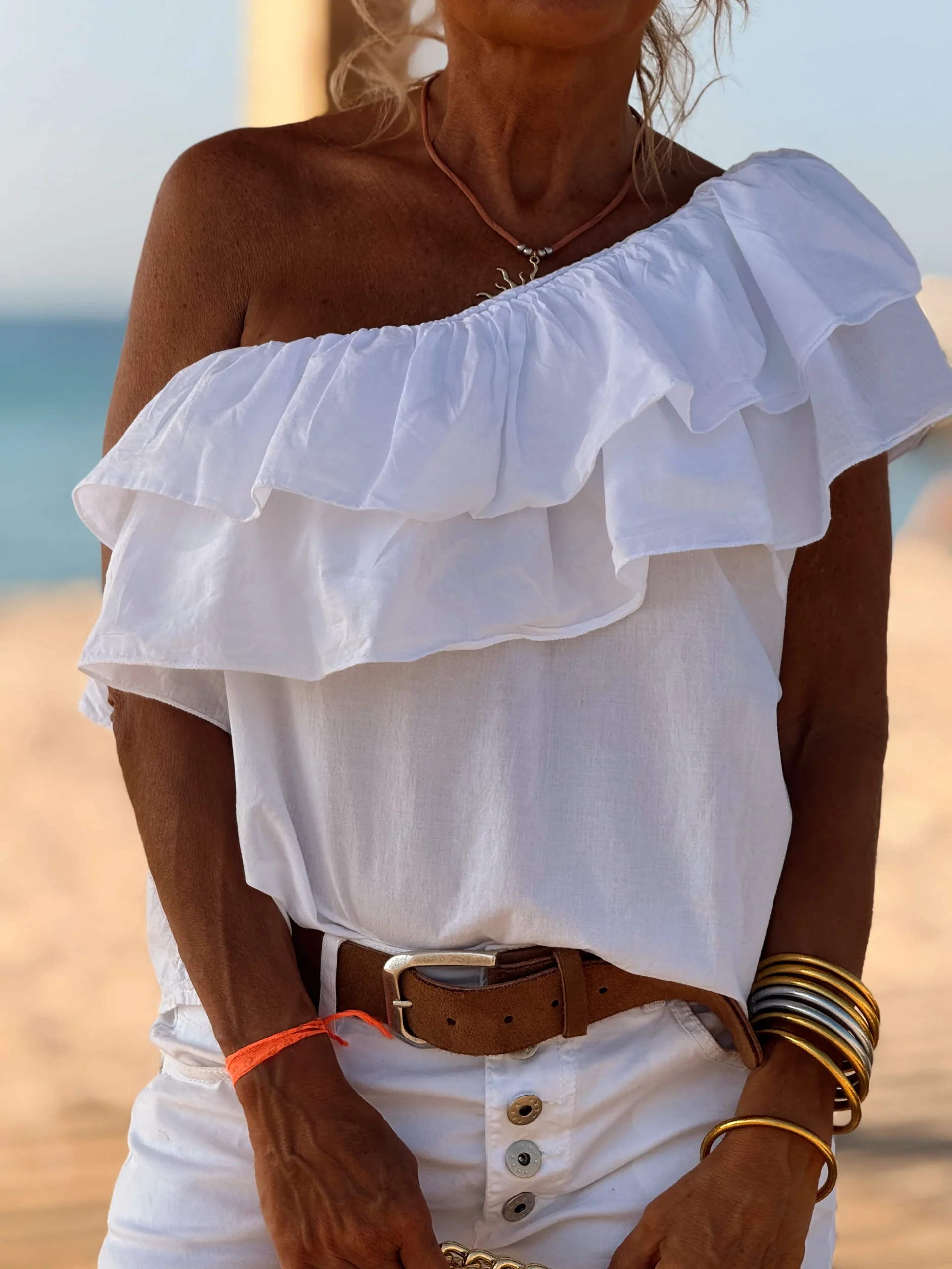 BLUSA ASIMETRICA VOLANTES MULTICOLOR - Imagen 8