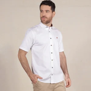 Camisa Fondo Entero Manga Corta Color Blanco Ref. 104091225