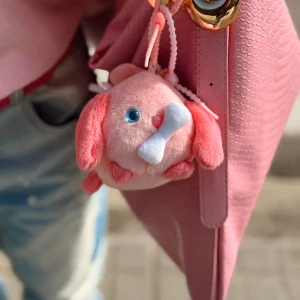 SET BAG CHARMS PERRO ROSA