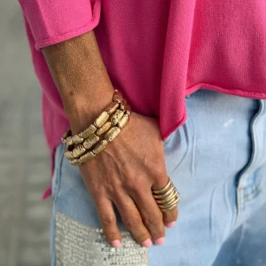 PULSERAS TRIO PLANA DORADO