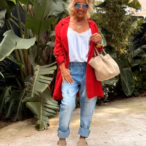 CHAQUETA LINO CHARLY FRESA