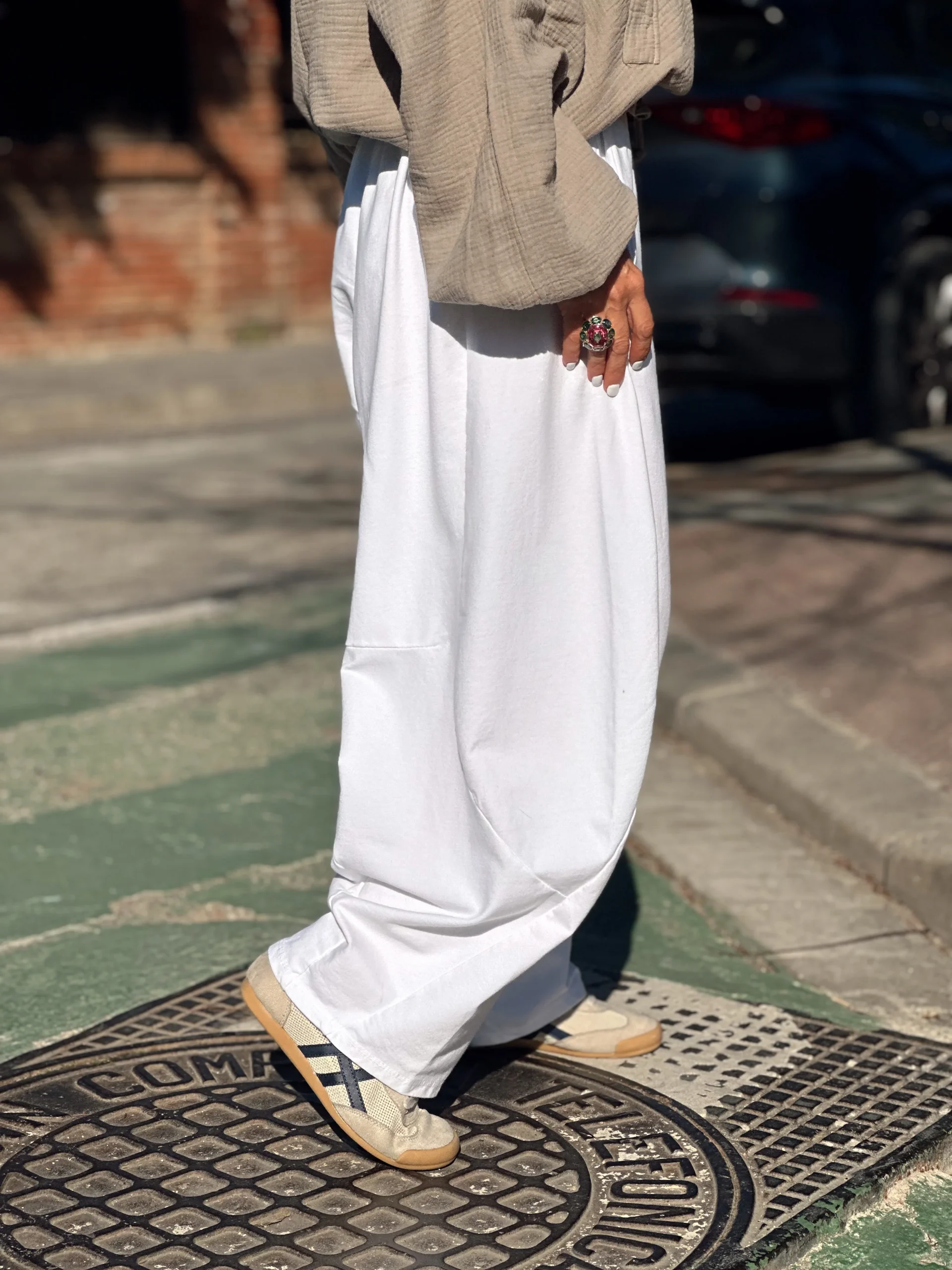 PANTALON OVERSIZE MILLA BLANCO - Imagen 5