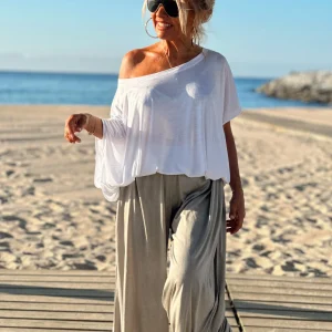 CONJUNTO OVERSIZE TÚNICA-PANTALON AMELIE BLANCO-TOPO