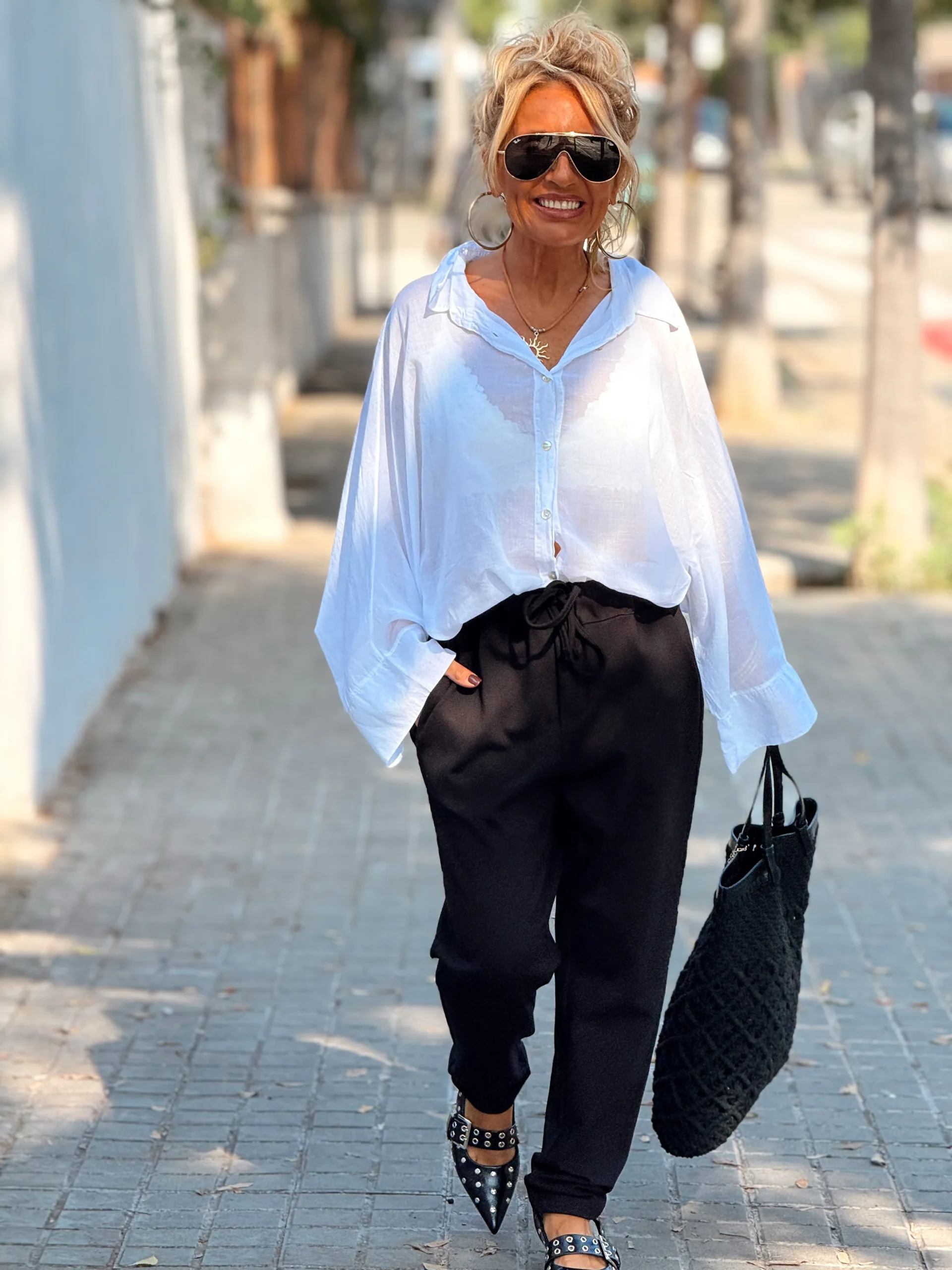 PANTALON CON CORDON BENJAMIN NEGRO - Imagen 5