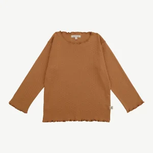 Polo Manga Larga - Pointelle Cobre